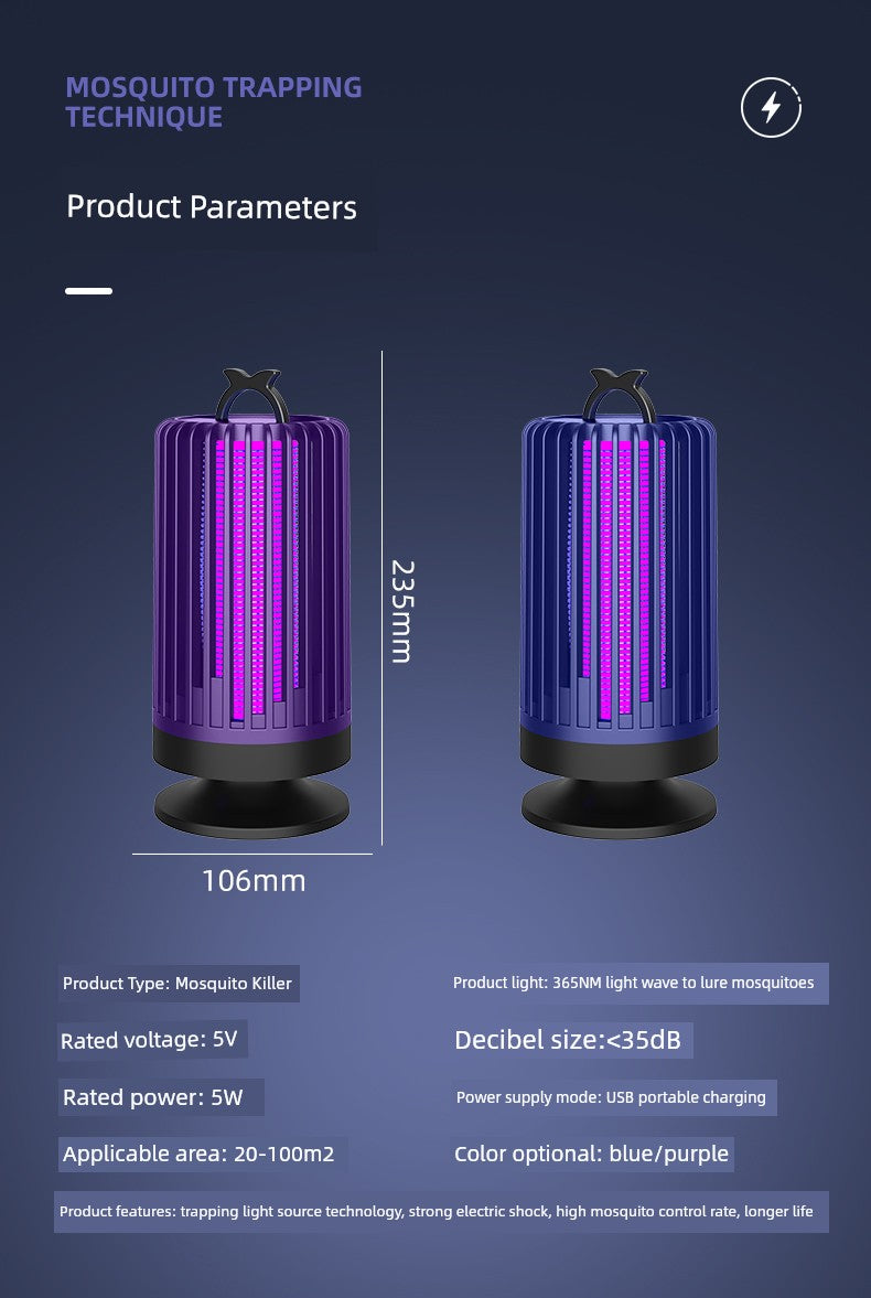 Mosquito Killing Lamp For Home Catcher Indoor Physical Induced Electric Shock Black Technology Mute Room Dormitory Mosquito Repellent Fantastic