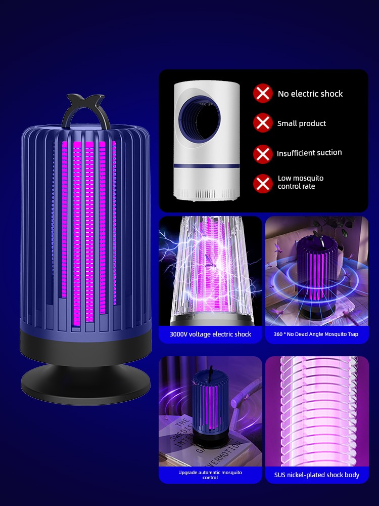 Mosquito Killing Lamp For Home Catcher Indoor Physical Induced Electric Shock Black Technology Mute Room Dormitory Mosquito Repellent Fantastic