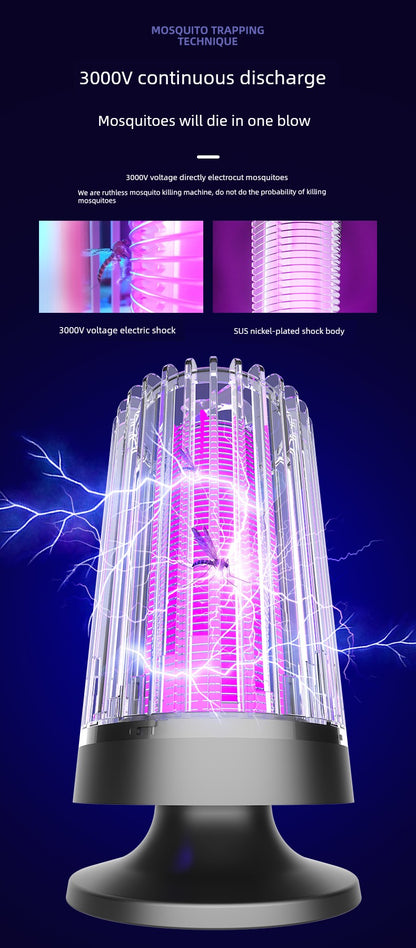 Mosquito Killing Lamp For Home Catcher Indoor Physical Induced Electric Shock Black Technology Mute Room Dormitory Mosquito Repellent Fantastic